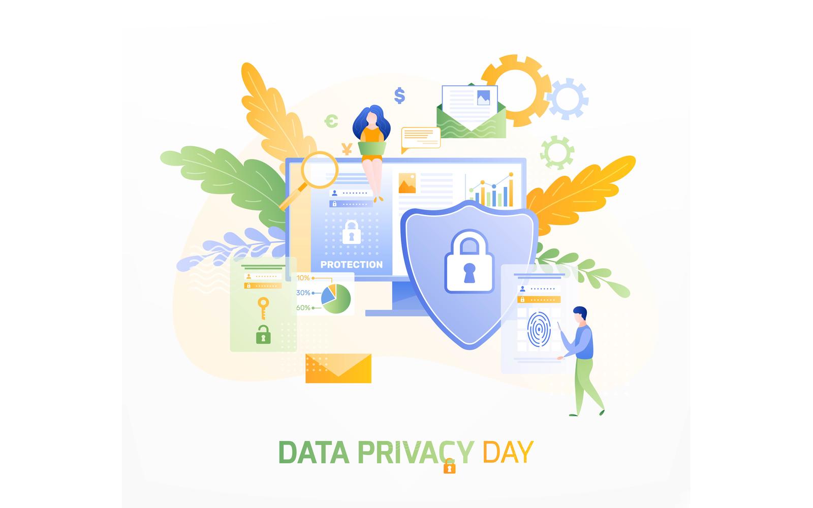 Data Privacy Day Composition Flat 210130904 Vector Illustration Concept