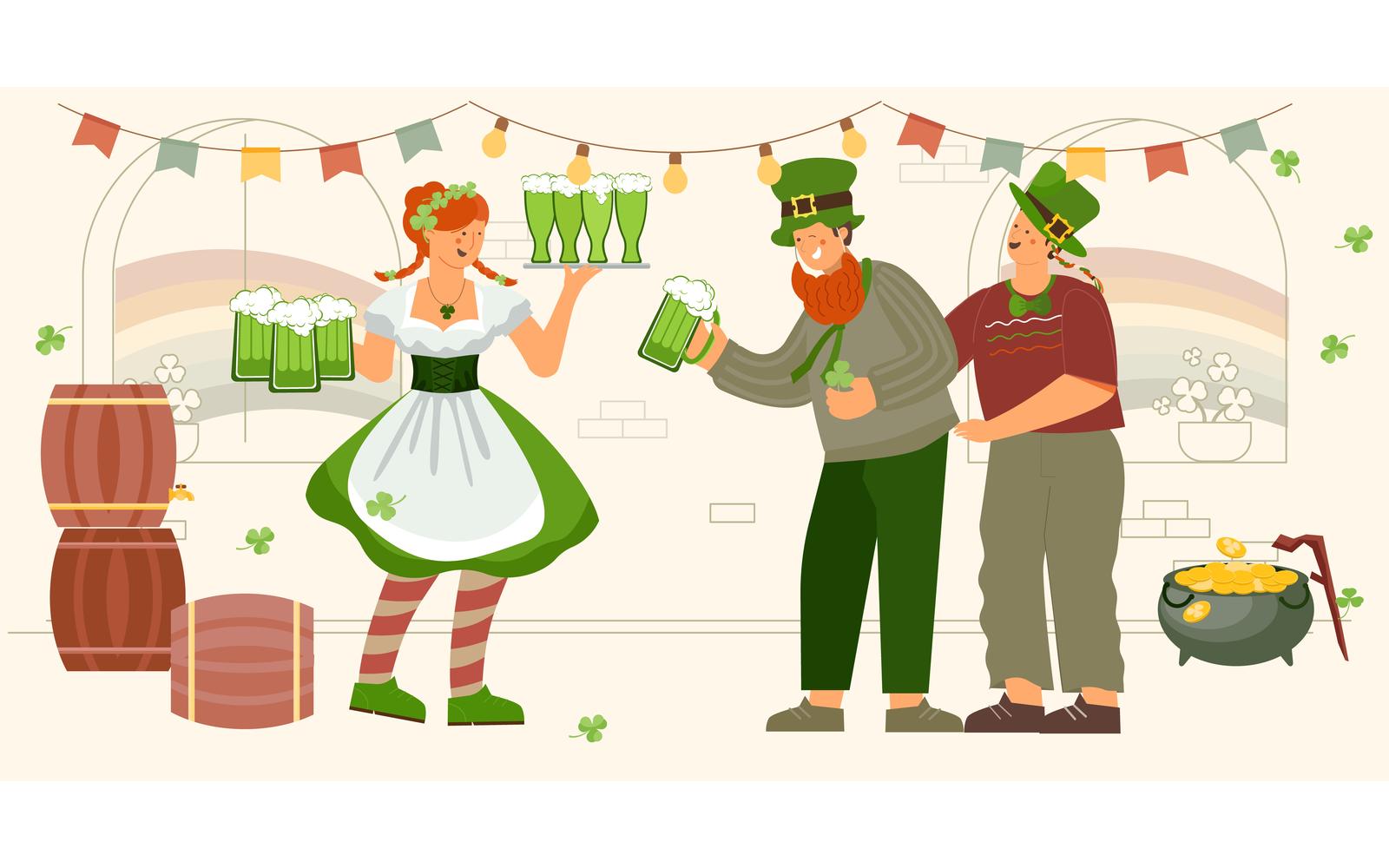 Patrick Day Waiter 210160203 Vector Illustration Concept