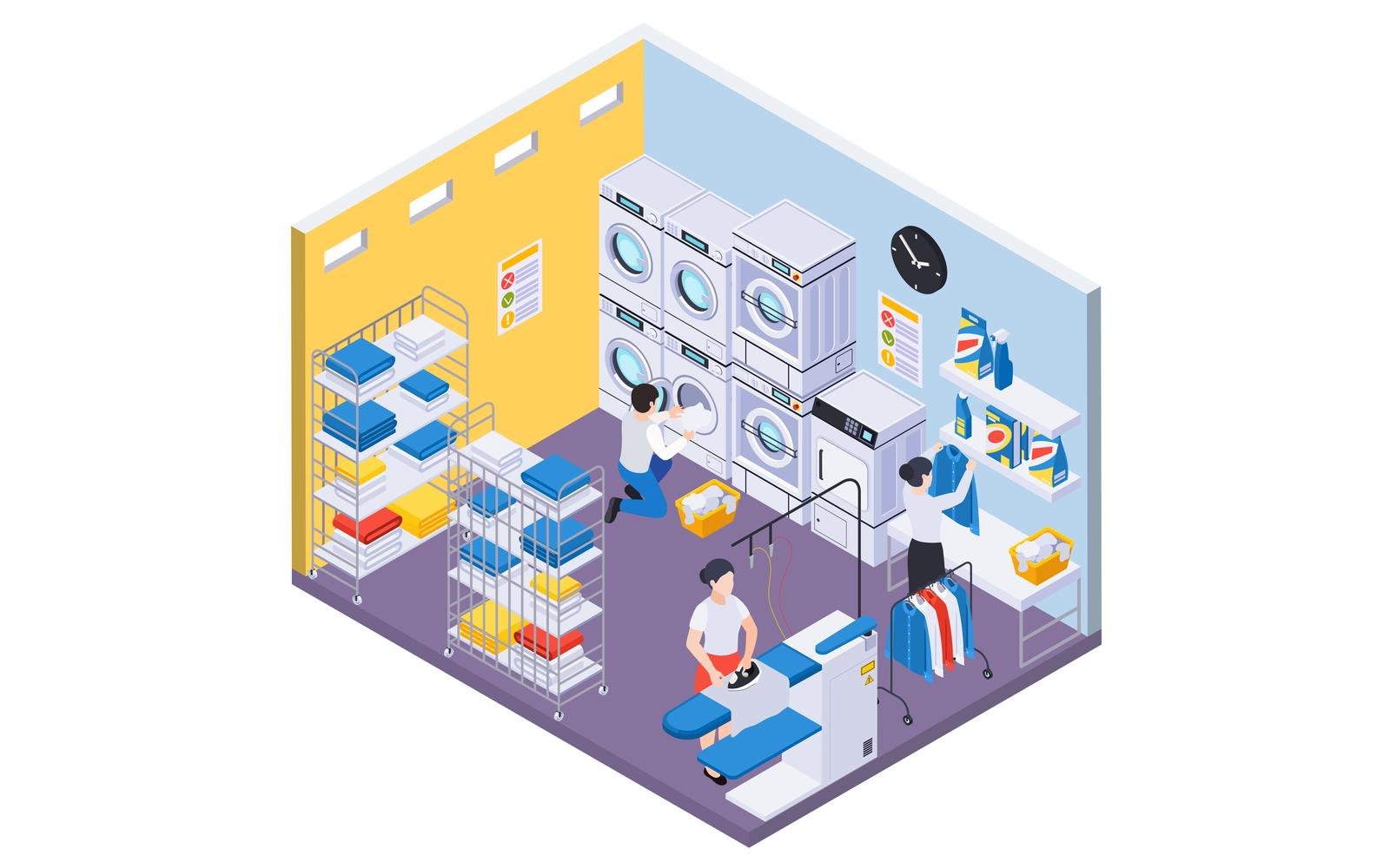 Laundry Washing Isometric 210103903 Vector Illustration Concept