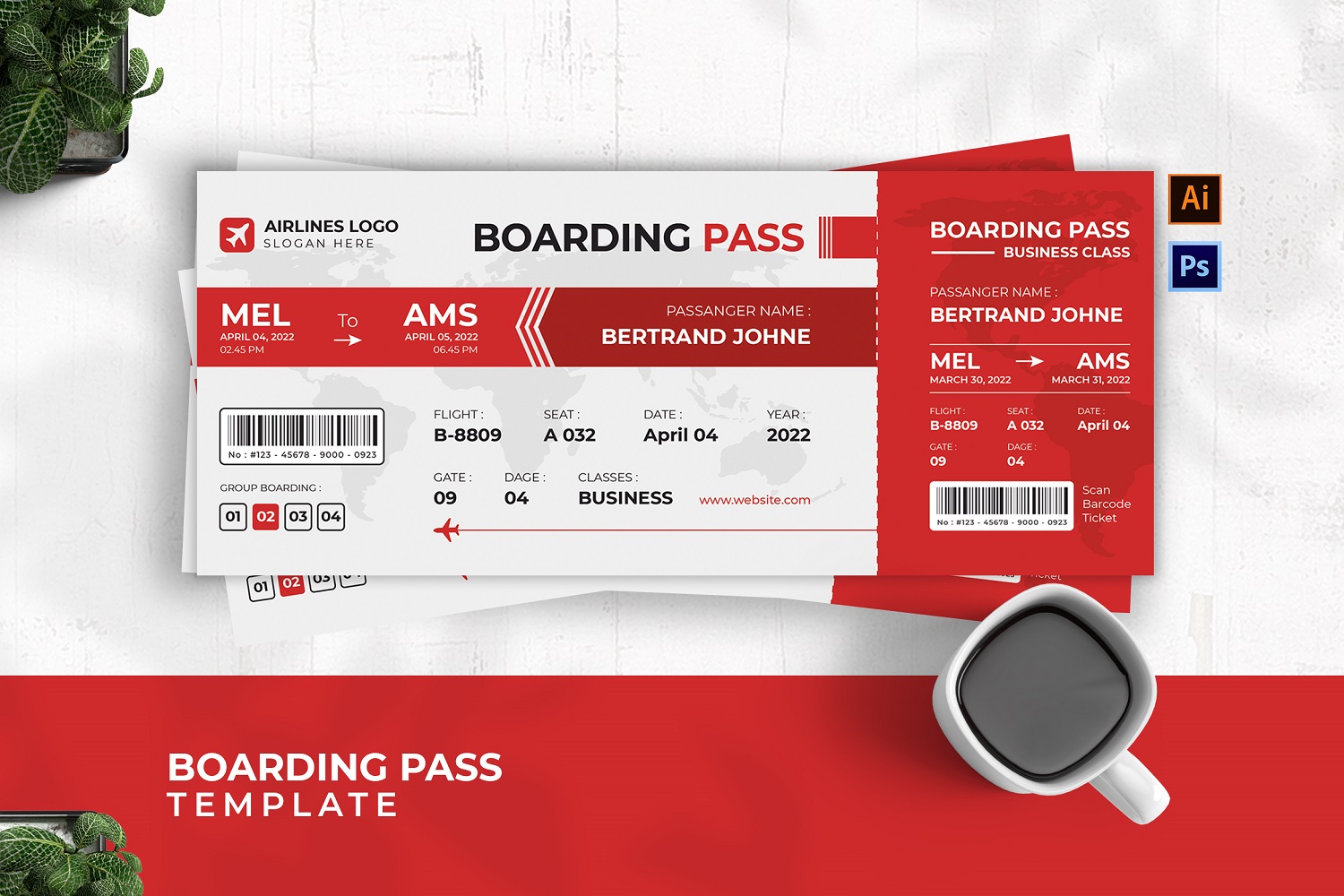 Redline Concept Boarding Pass