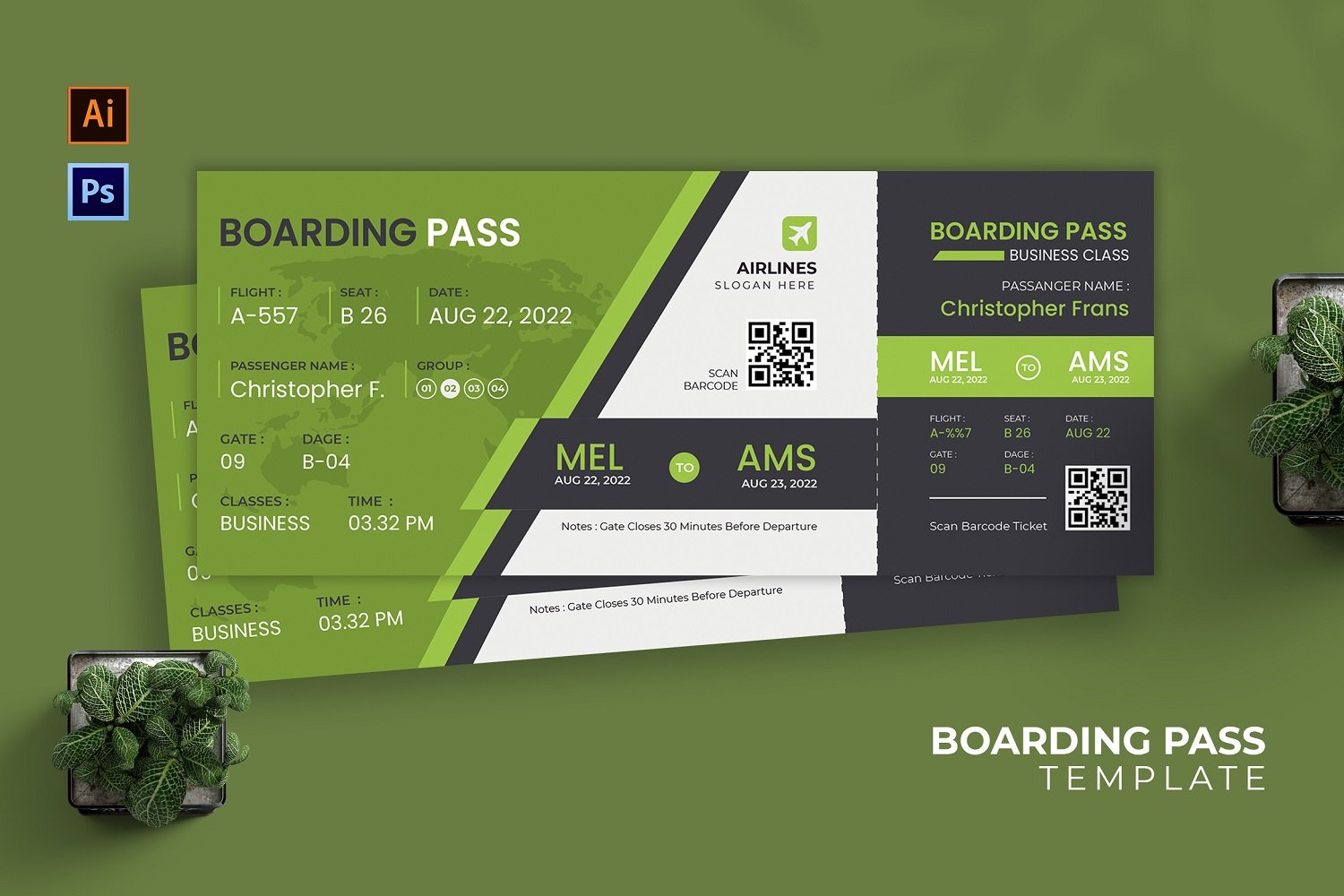 Nature Concept Boarding Pass