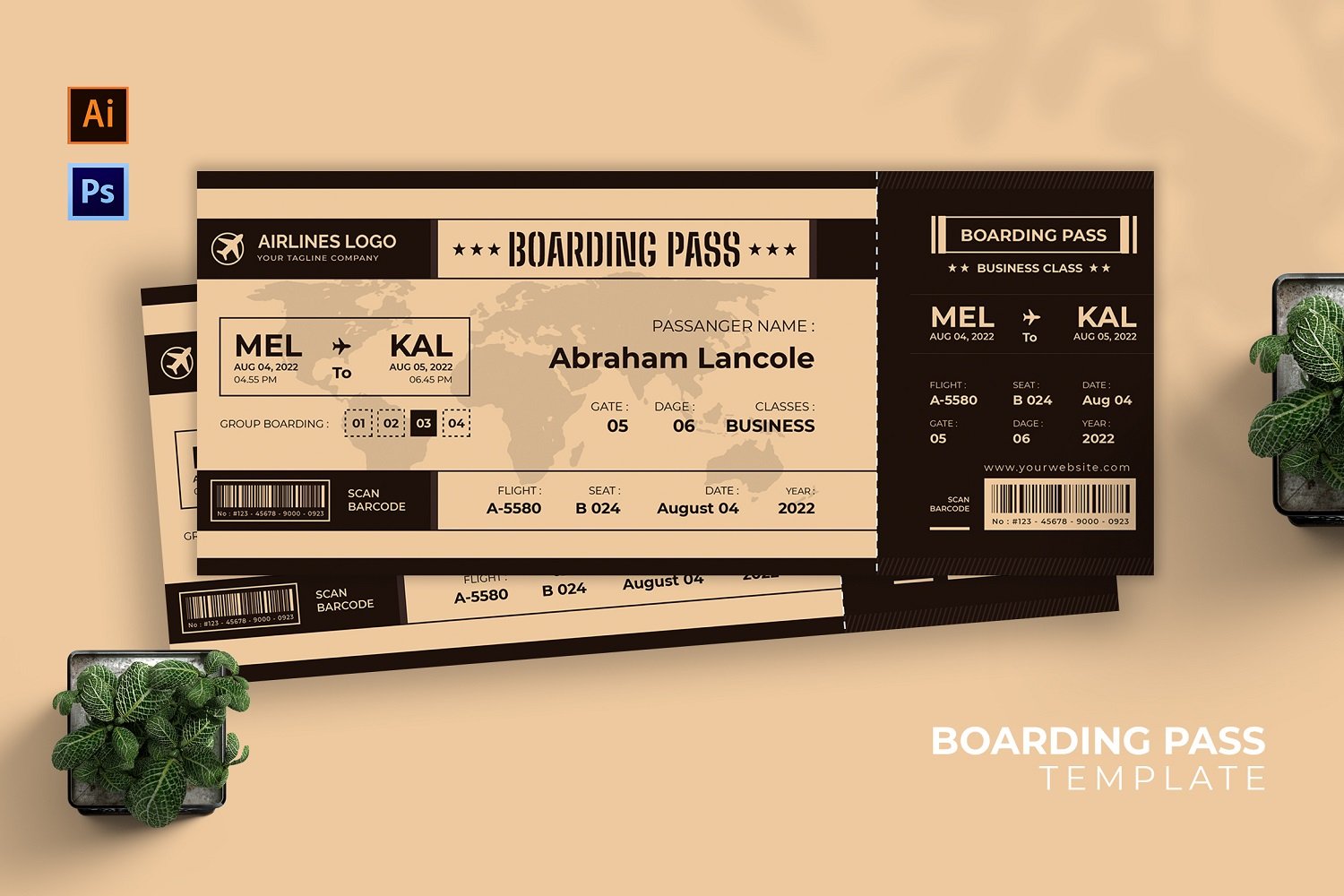 Classical Boarding Boarding Pass