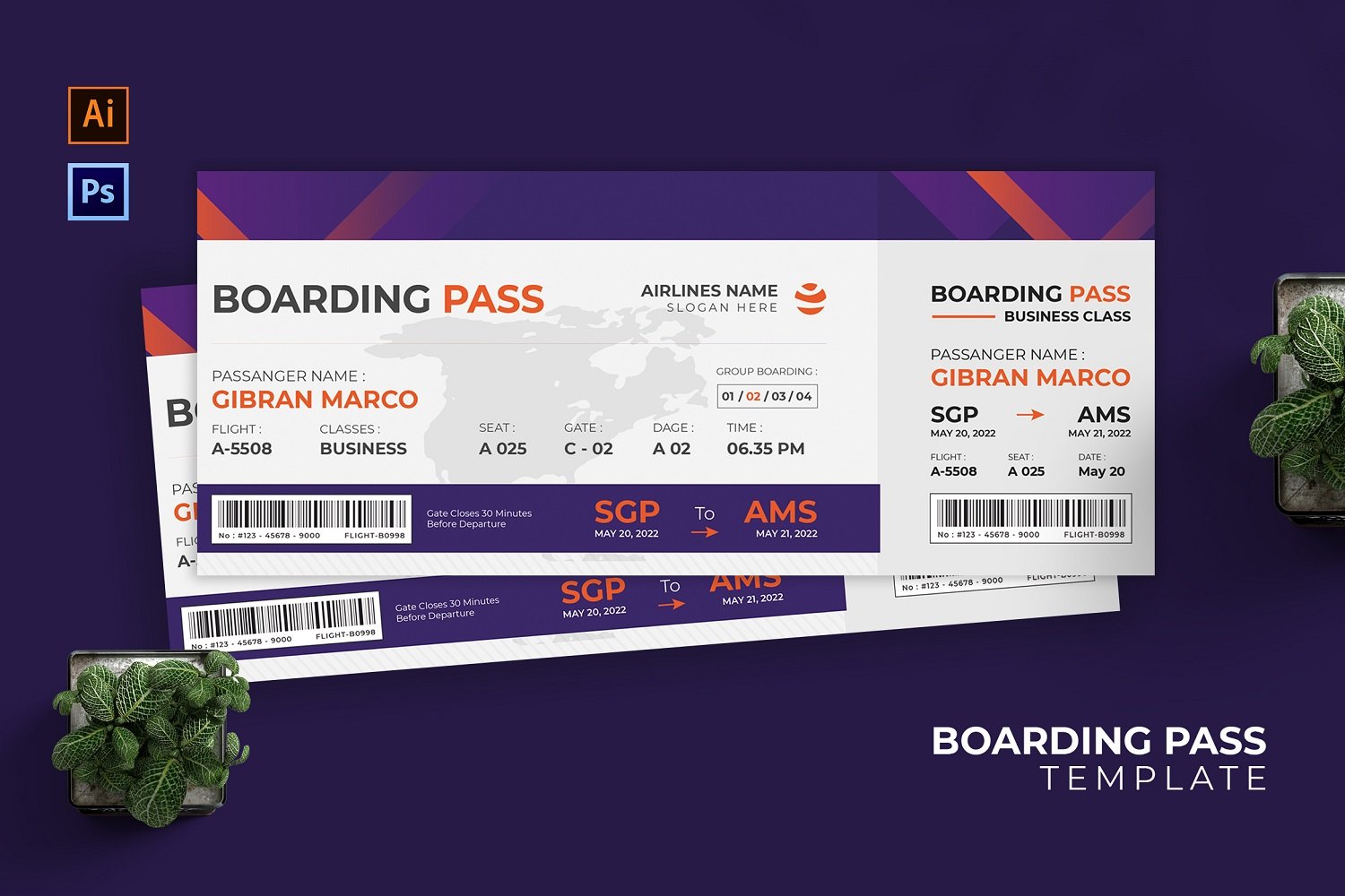 Gradient Business Boarding Pass