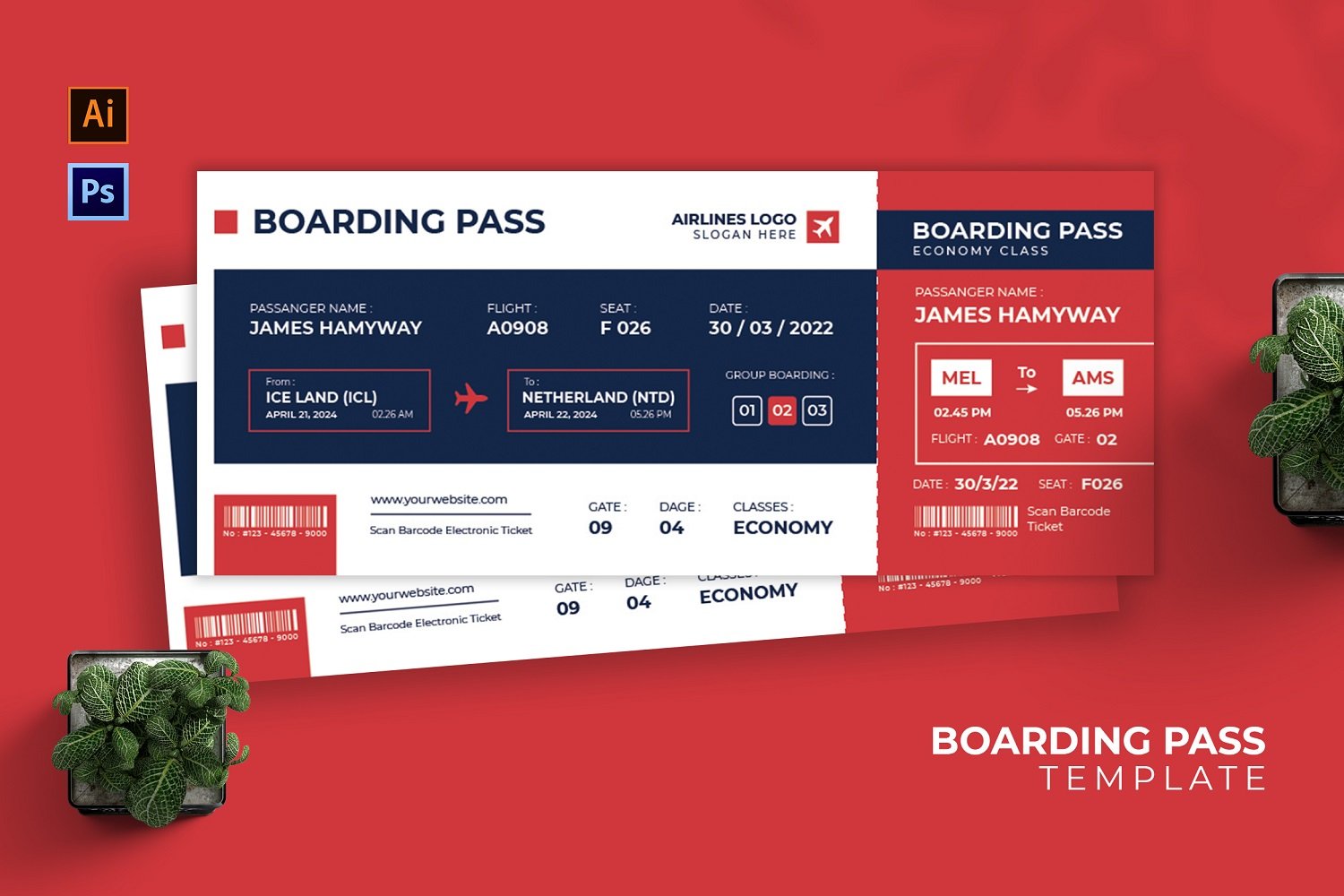 Modern Ticket Boarding Pass