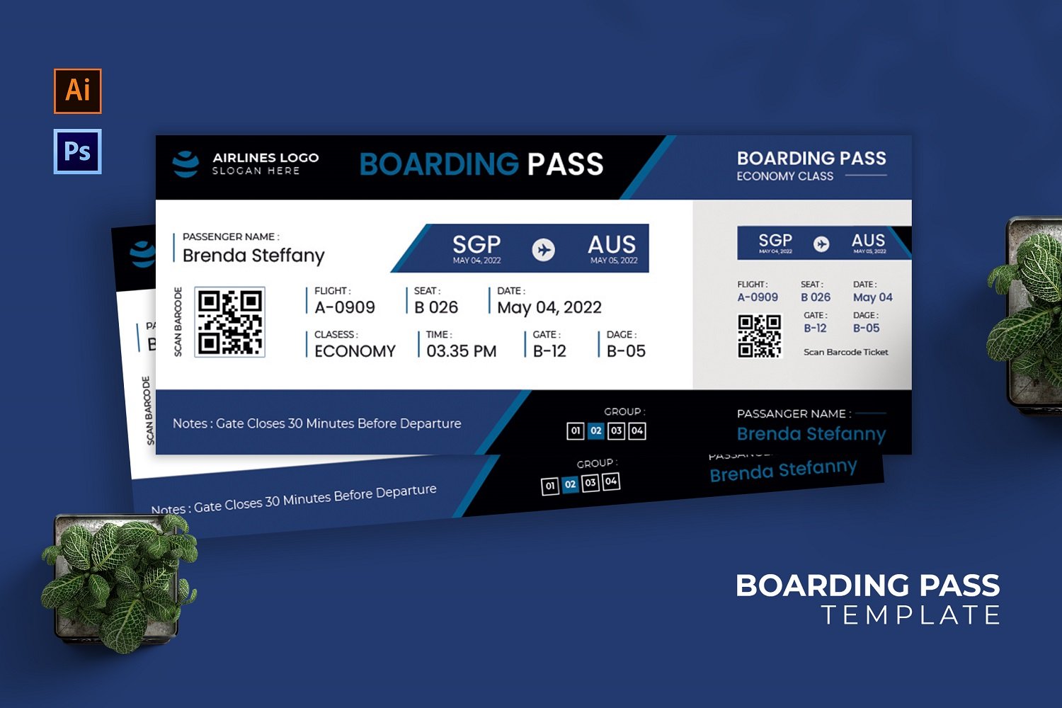 Airlines Business Boarding Pass