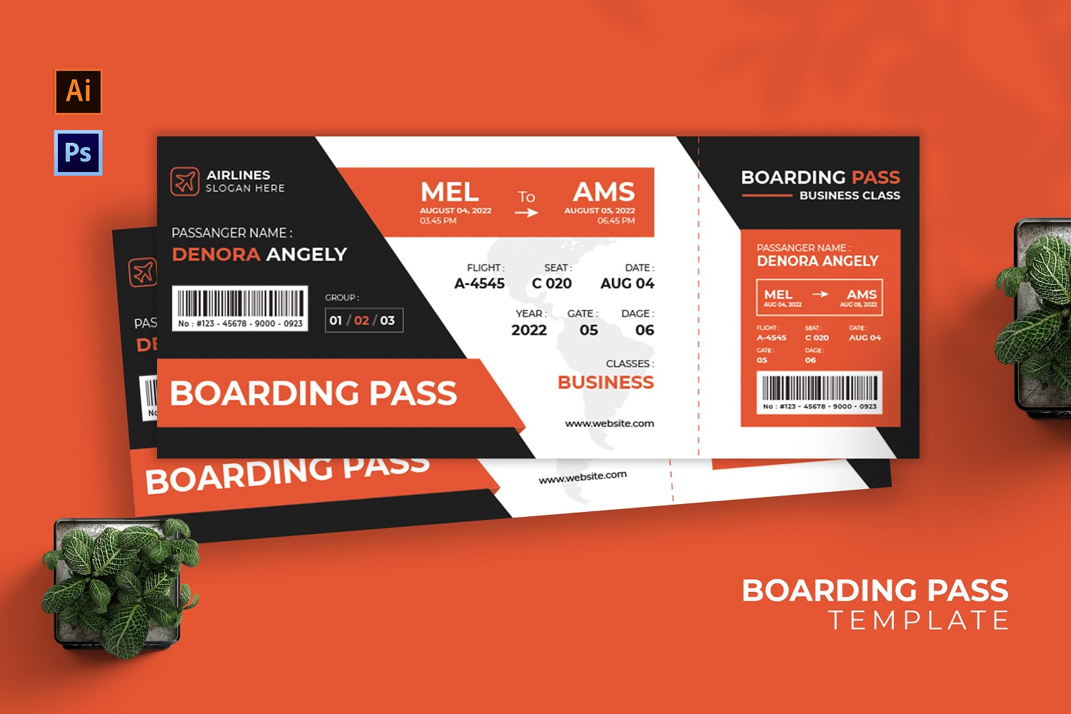 Business Flight Boarding Pass