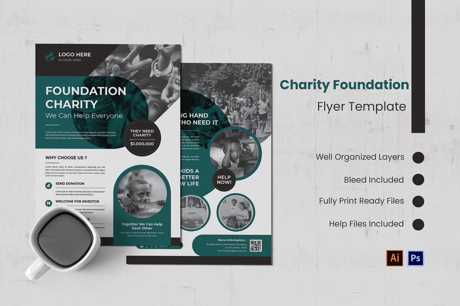 Charity Foundation Flyer Template