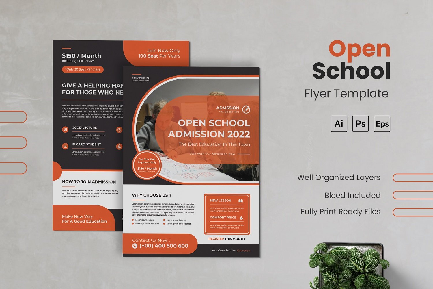 Open School Flyer Template