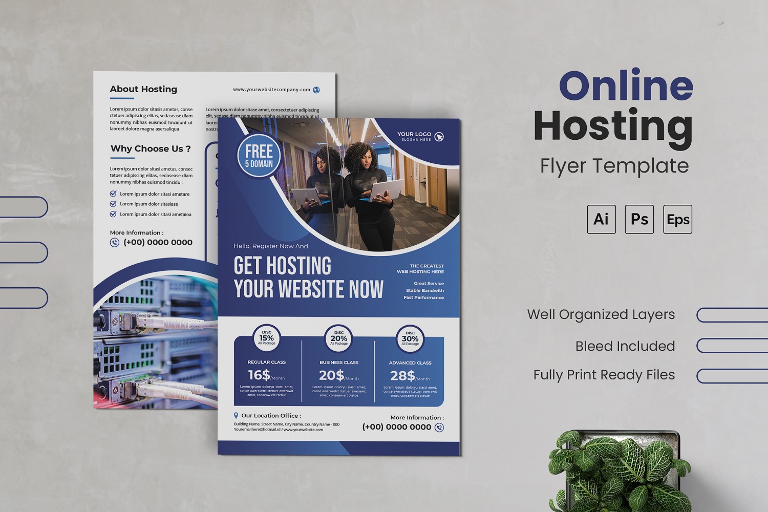 Online Hosting Flyer Template