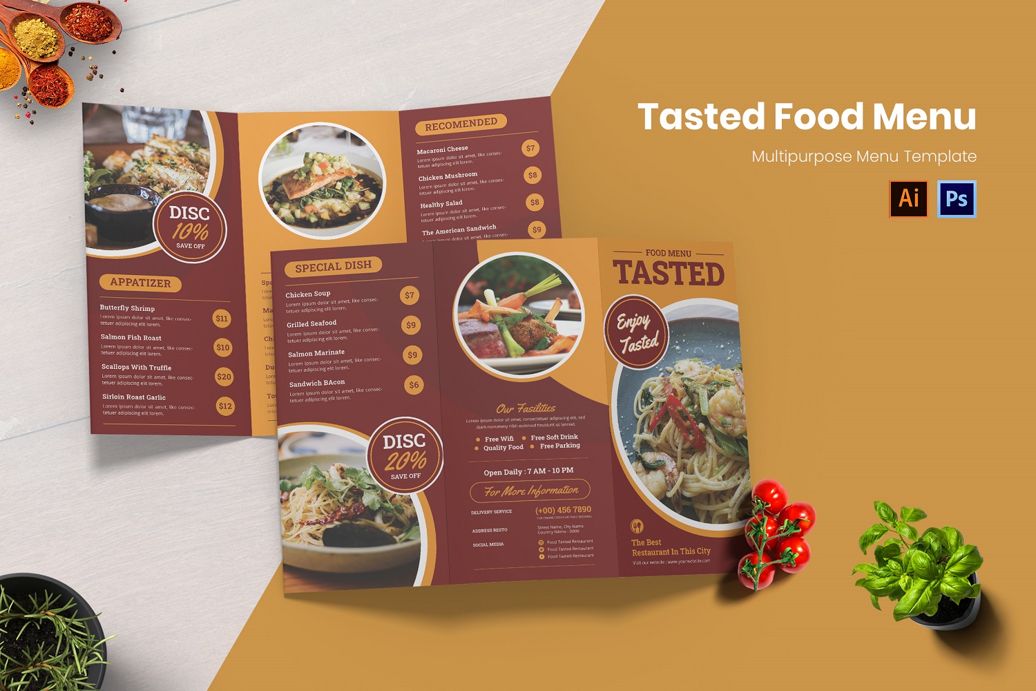 Food Tasted Food Menu Template