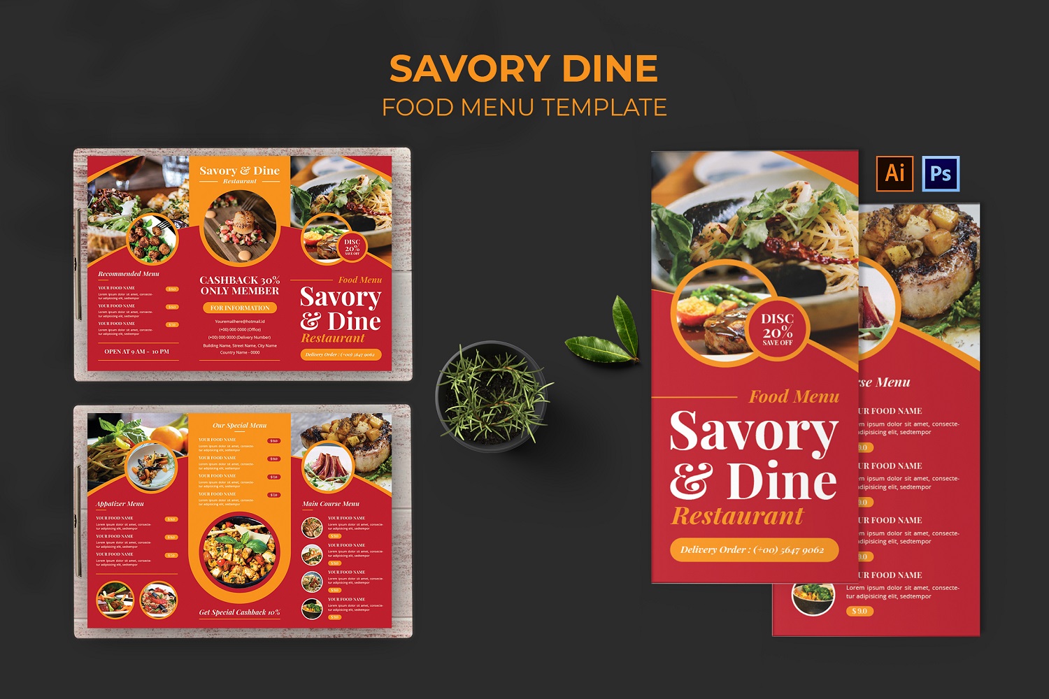 Savory Dine Food Menu Template