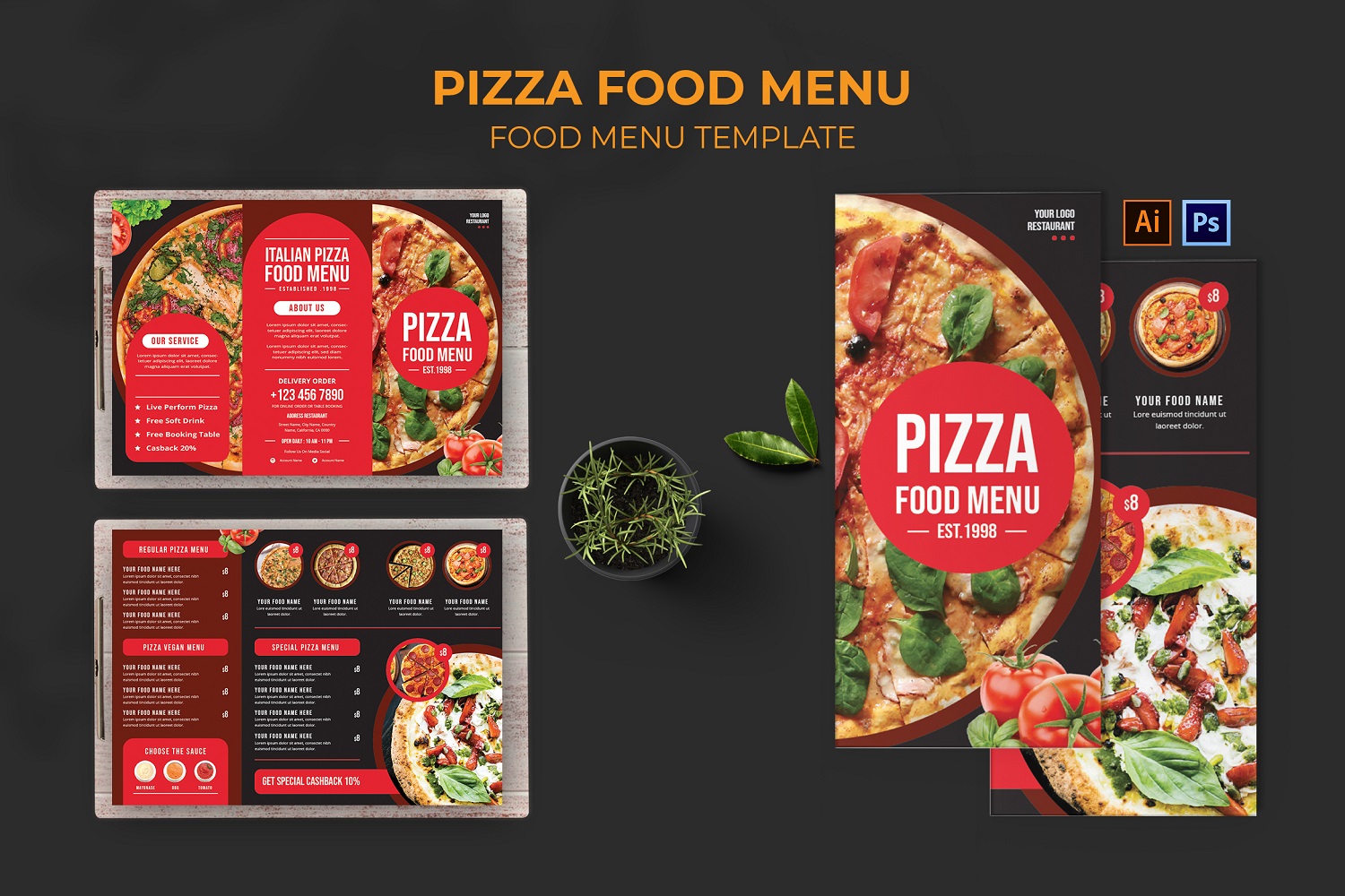 Delicious Pizza Food Menu