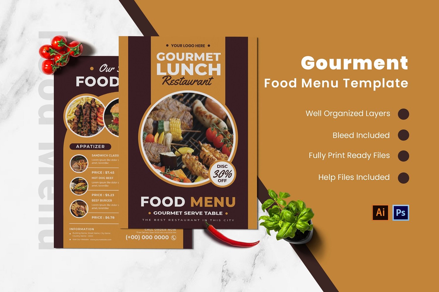 Gourmet Food Menu Template