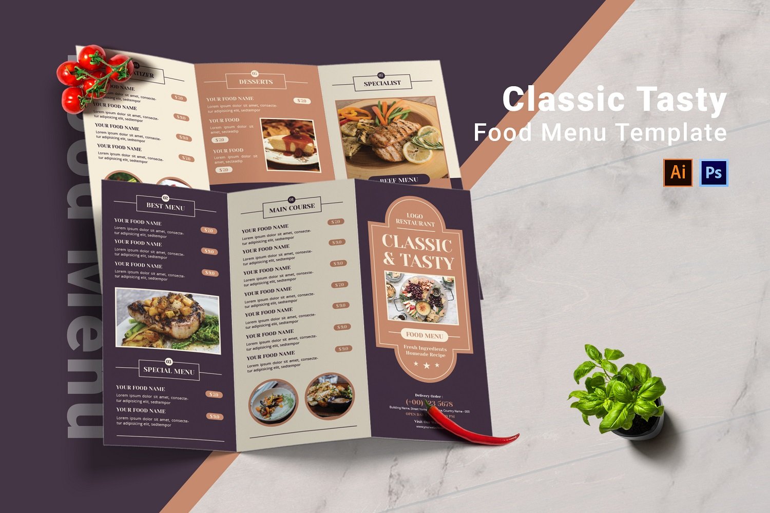 Classic Tasty Food Menu Template