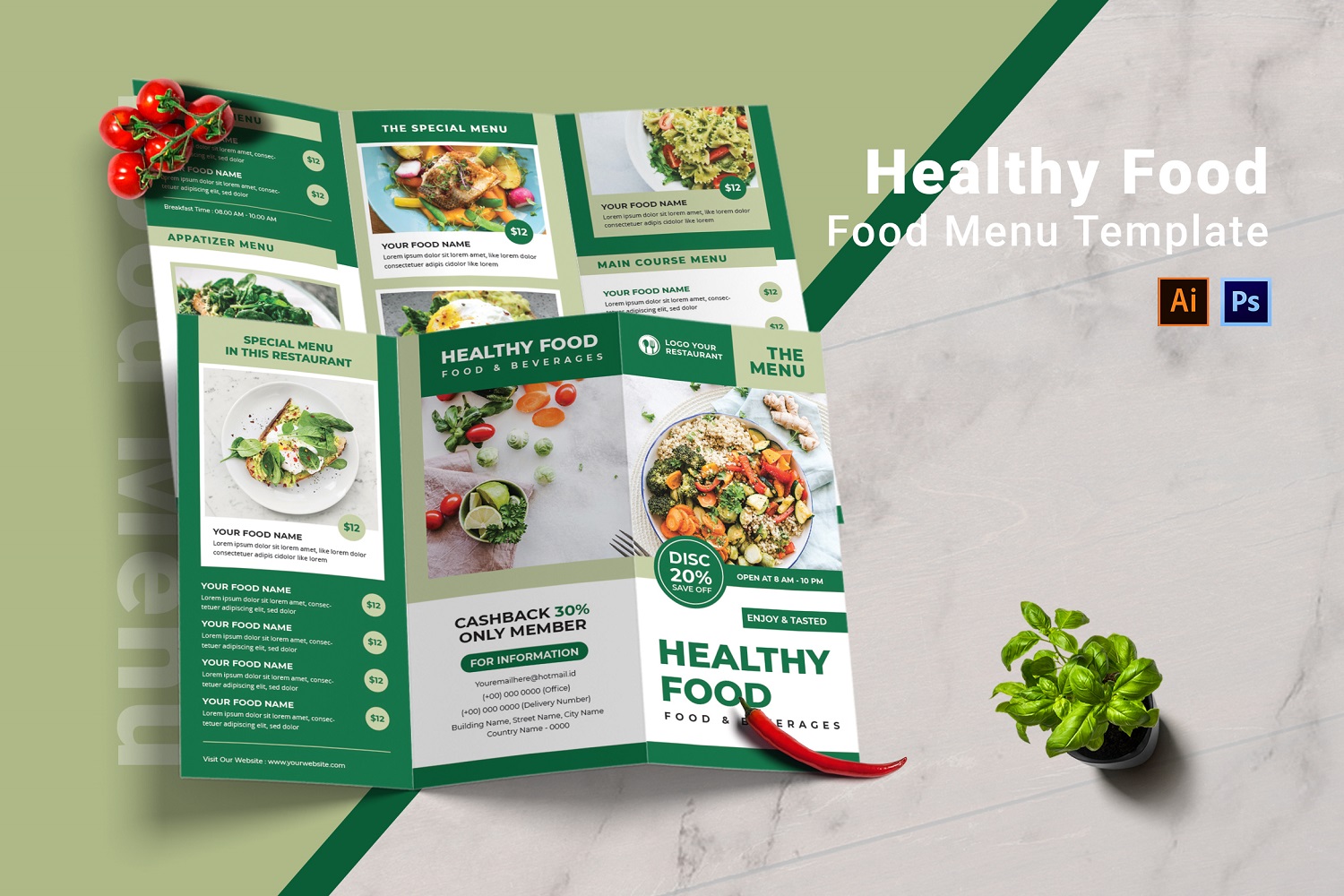 Healthy Food Menu Template