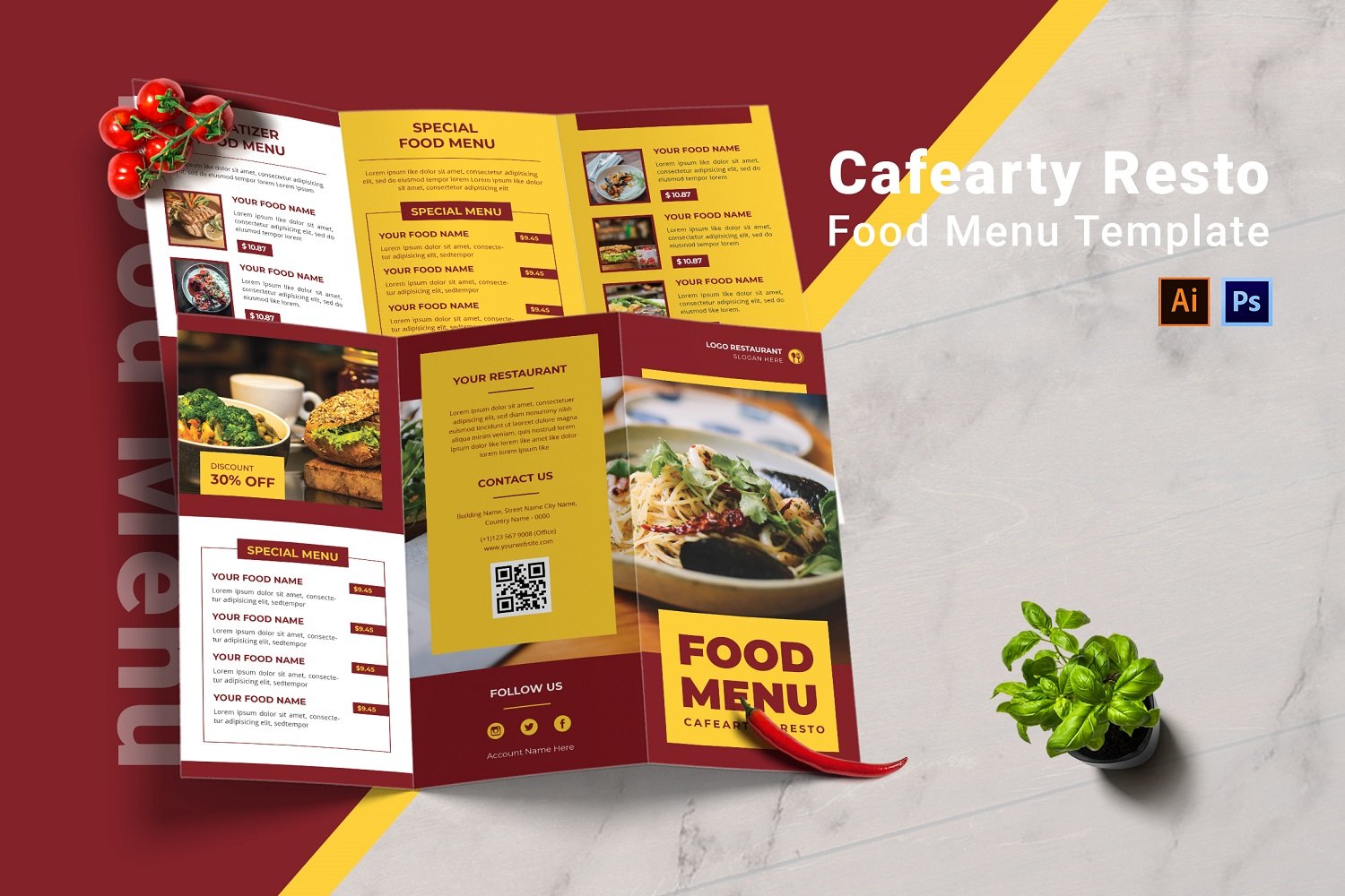 Cafearty Resto Food Menu Template