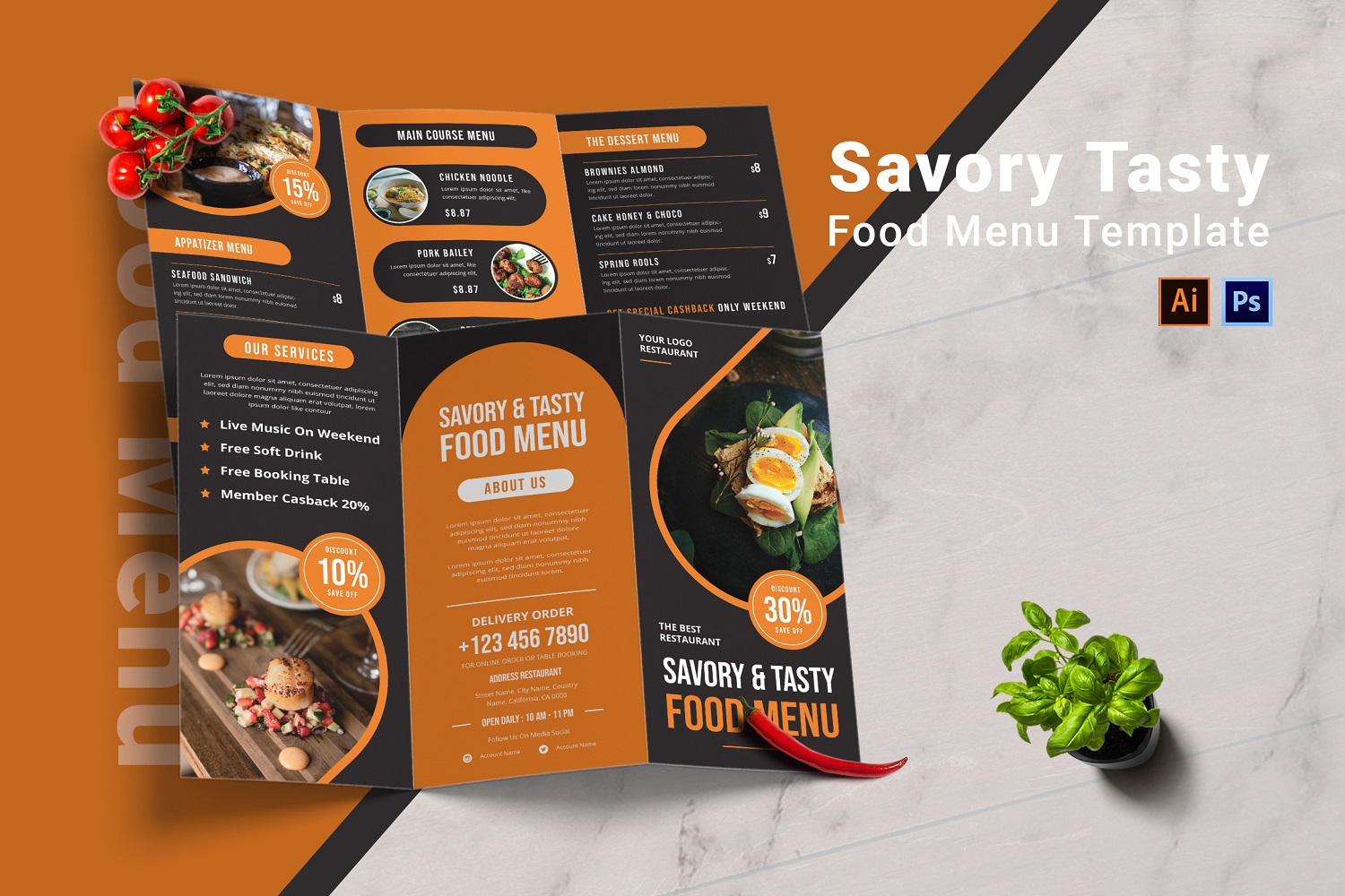 Savory Tasty Food Menu Template