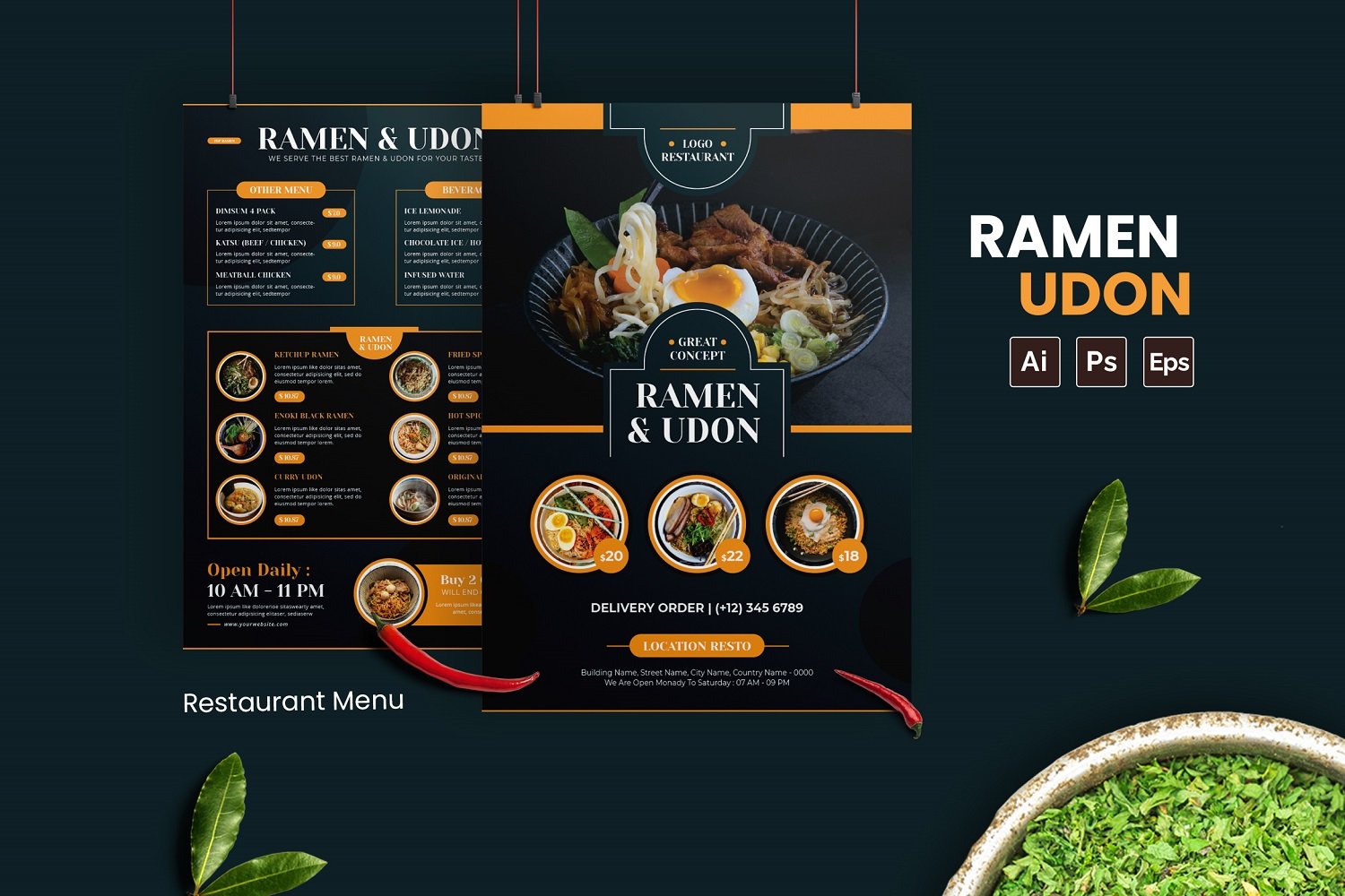 Ramen Udon Food Menu Template