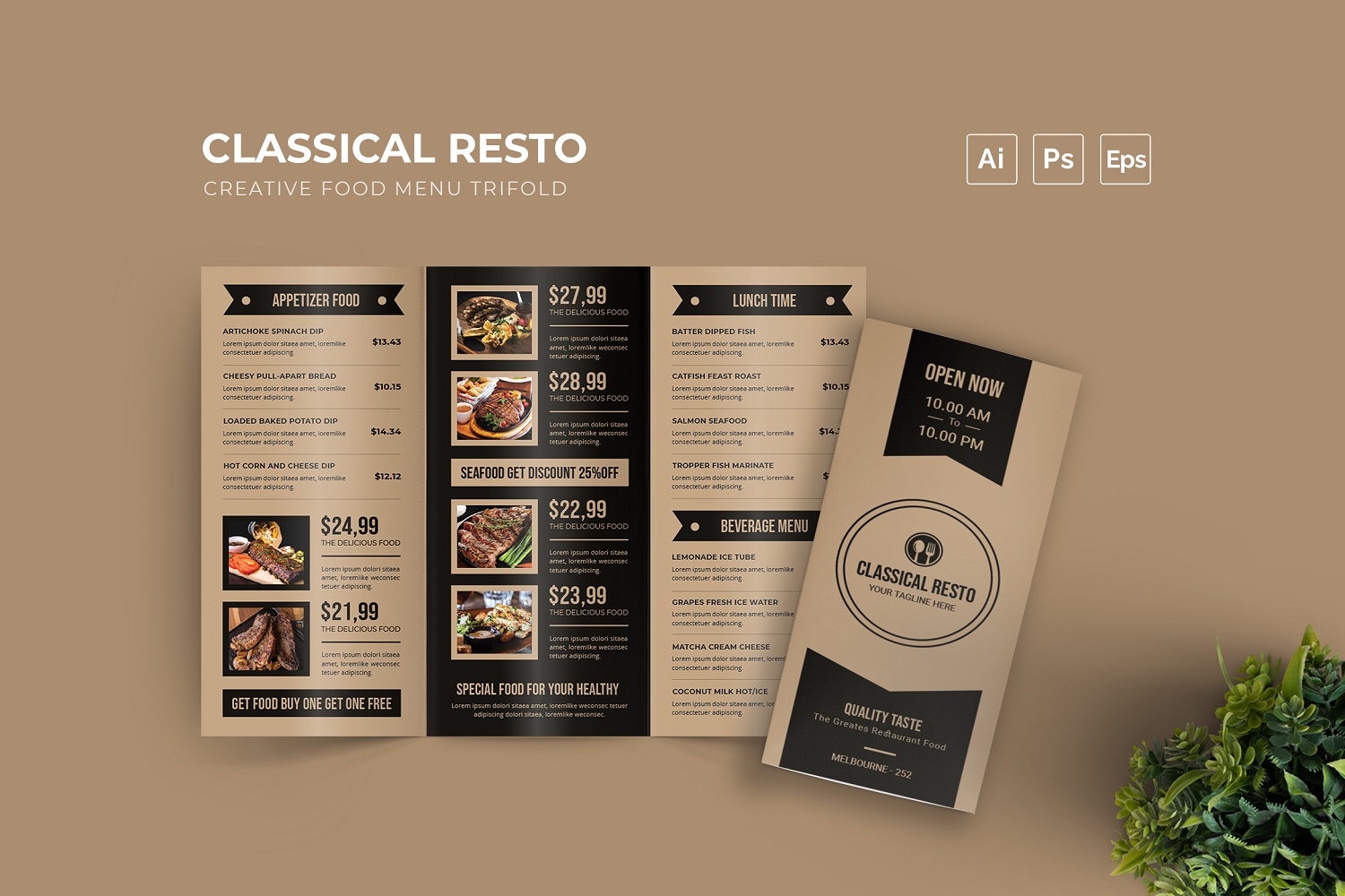 Classic Resto Food Menu Template