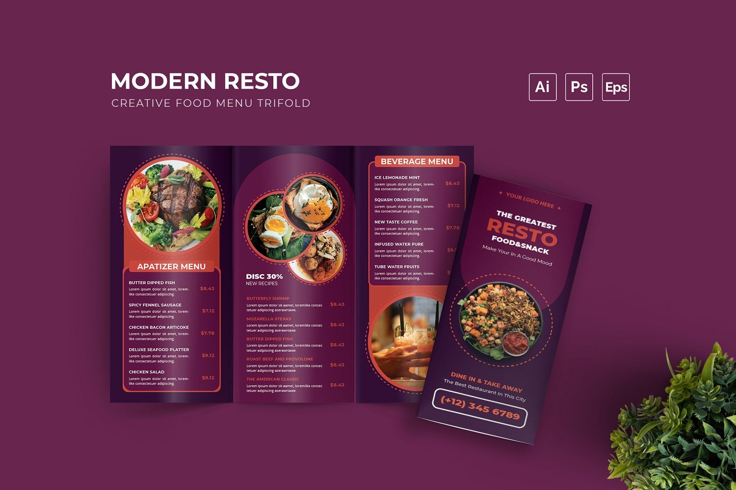 Modern Resto Food Menu Template