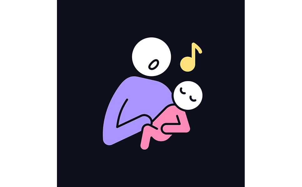 Singing To Baby RGB Color Icon For Dark Theme Vectors