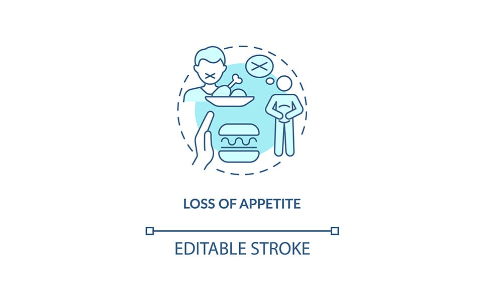 Appetite Loss Blue Concept Icon Vectors