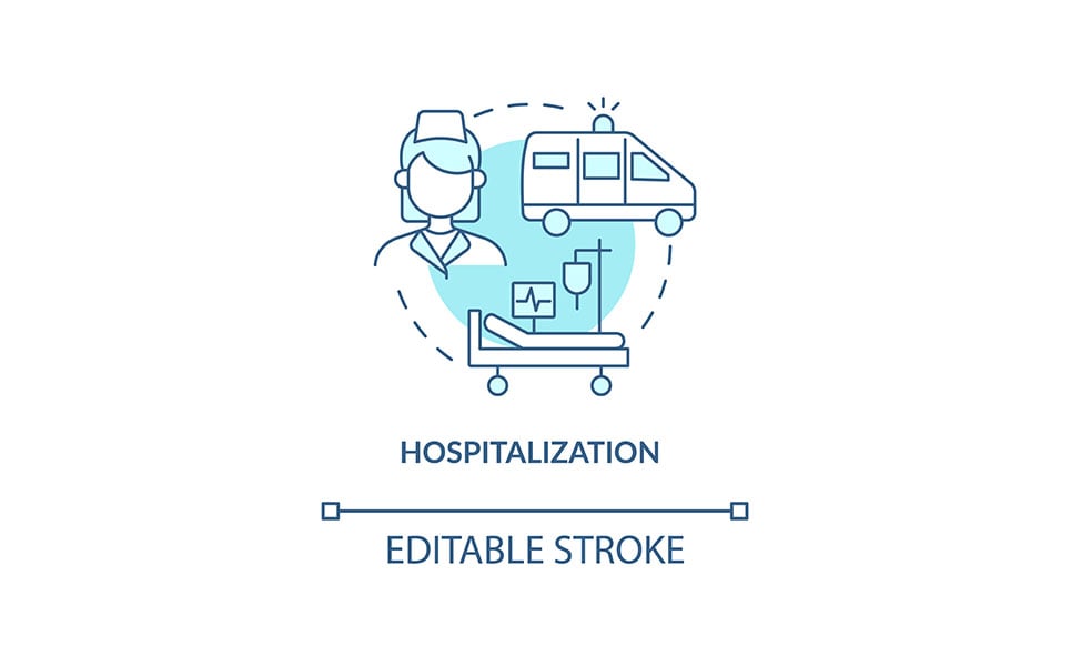 Hospitalization Blue Concept Icon