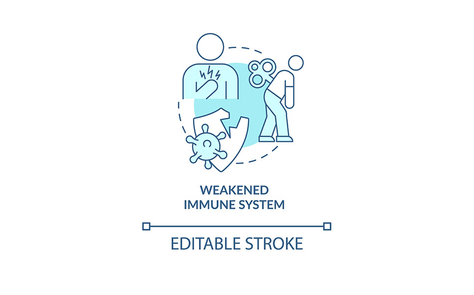 Weakened Immune System Blue Concept Icon