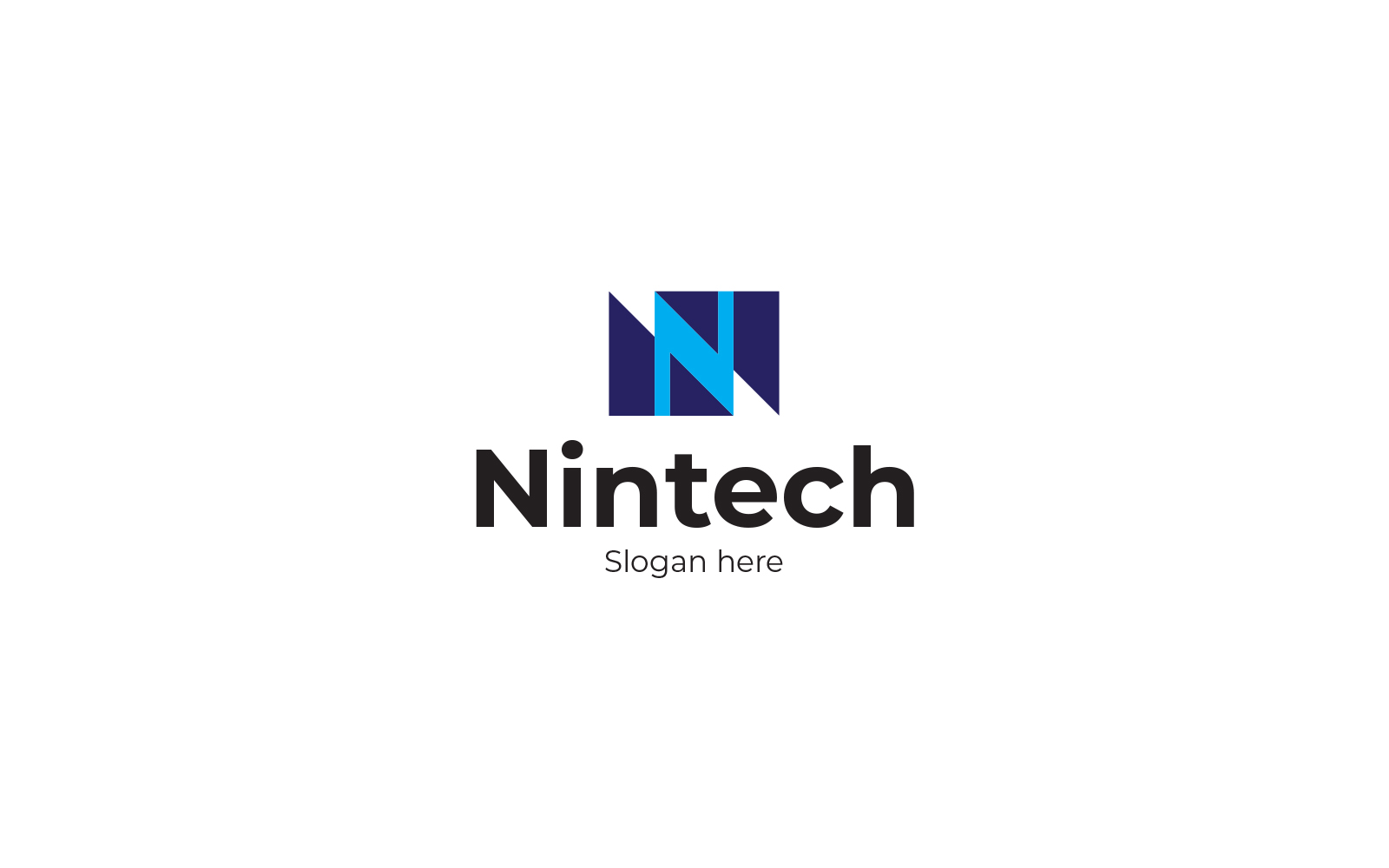 N Nintech Letter Logo Design Template