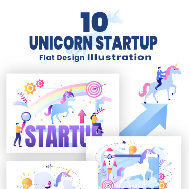 Unicorn Business Illustrations Templates 212670