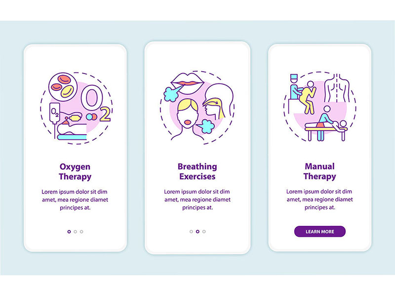 Respiratory Rehabilitation Onboarding Mobile App Page Screen