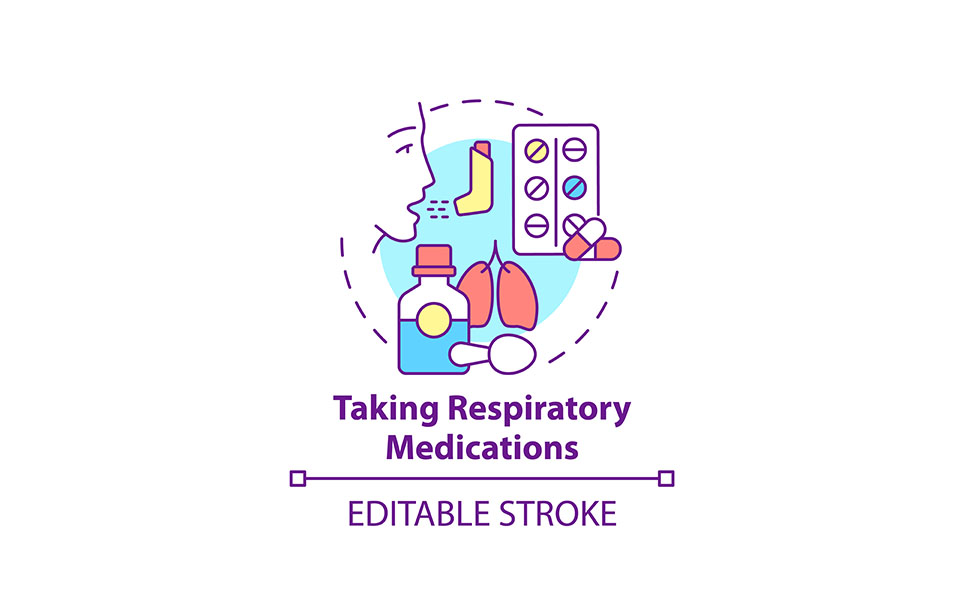 Taking Respiratory Medications Concept Icon