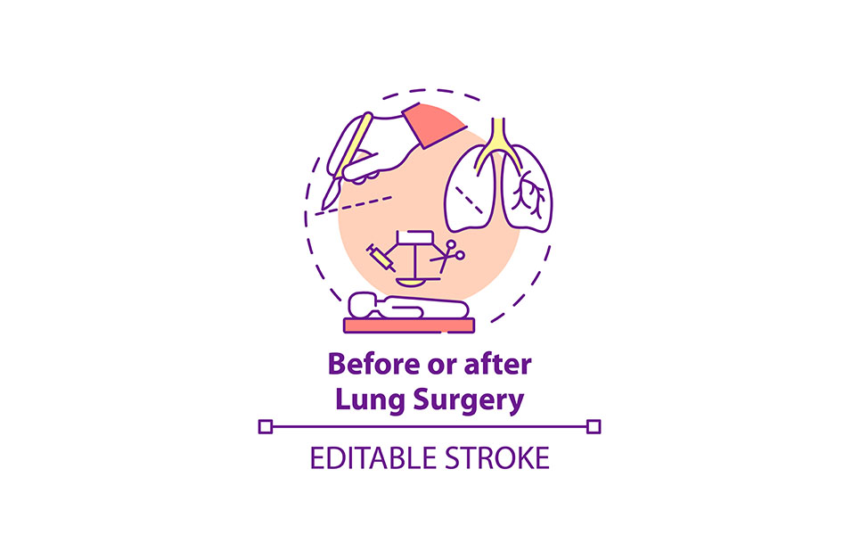 Before And After Lung Surgery Concept Icon
