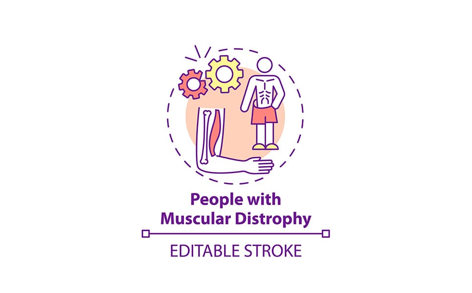 People With Muscular Distrophy Concept Icon