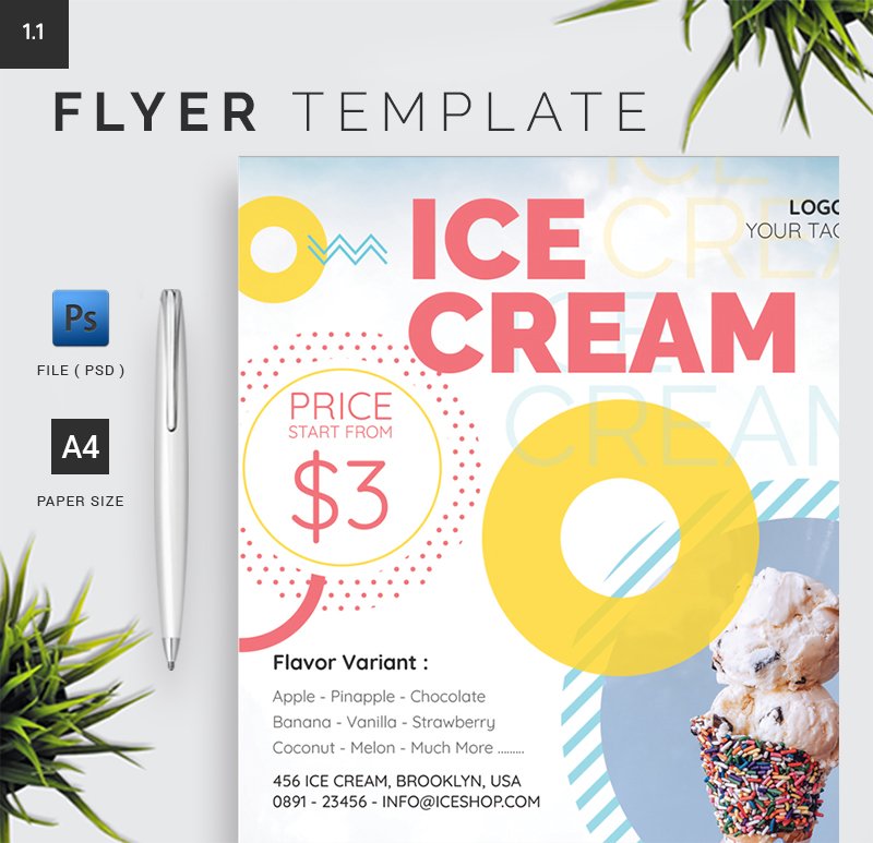 Ice Cream Flyer Template 1.4