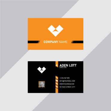 Cardscarddesignelegantmodernbusinessorangeblackcard Design Corporate Identity 212838