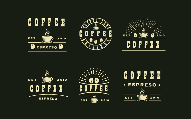 Set Badges Coffee Logo Design