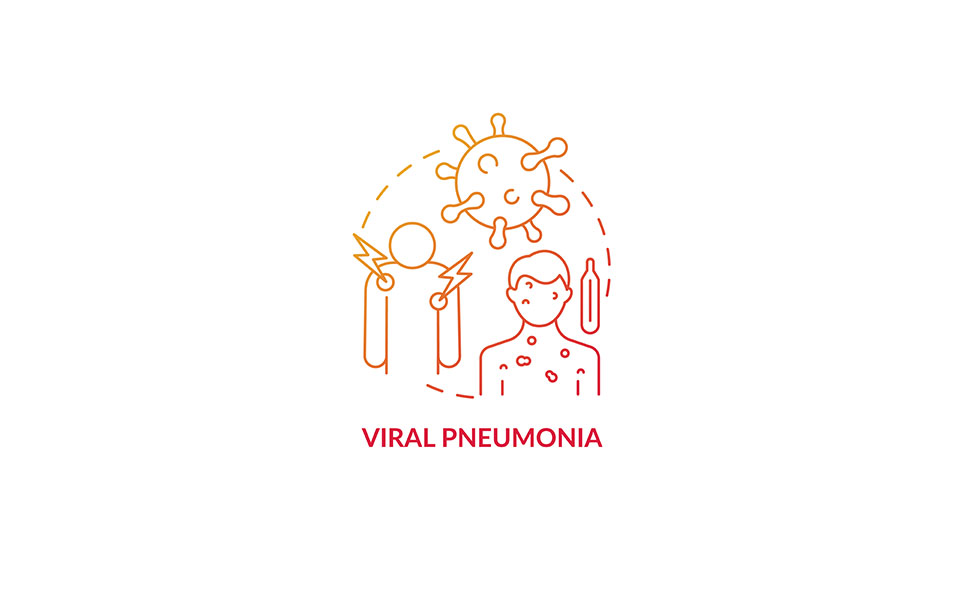 Viral Pneumonia Red Gradient Concept Icon