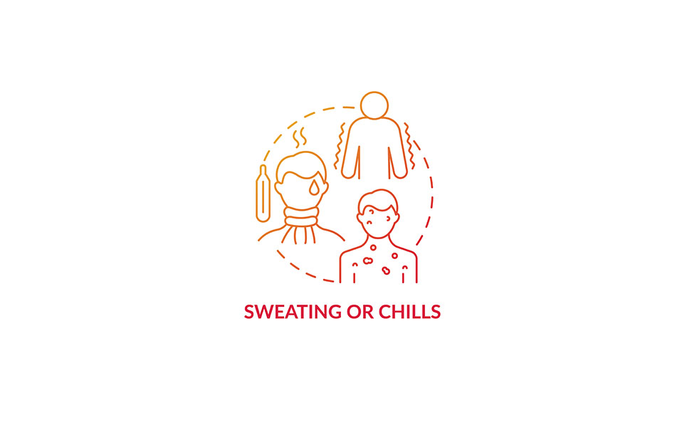 Sweating And Chills Red Gradient Concept Icon