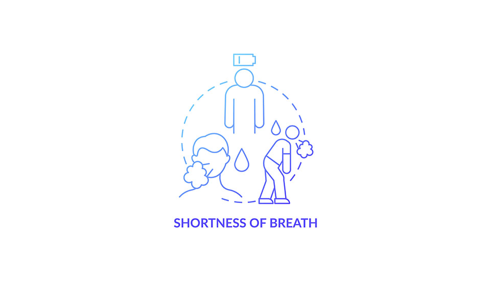 Breath Shortness Blue Gradient Concept Icon