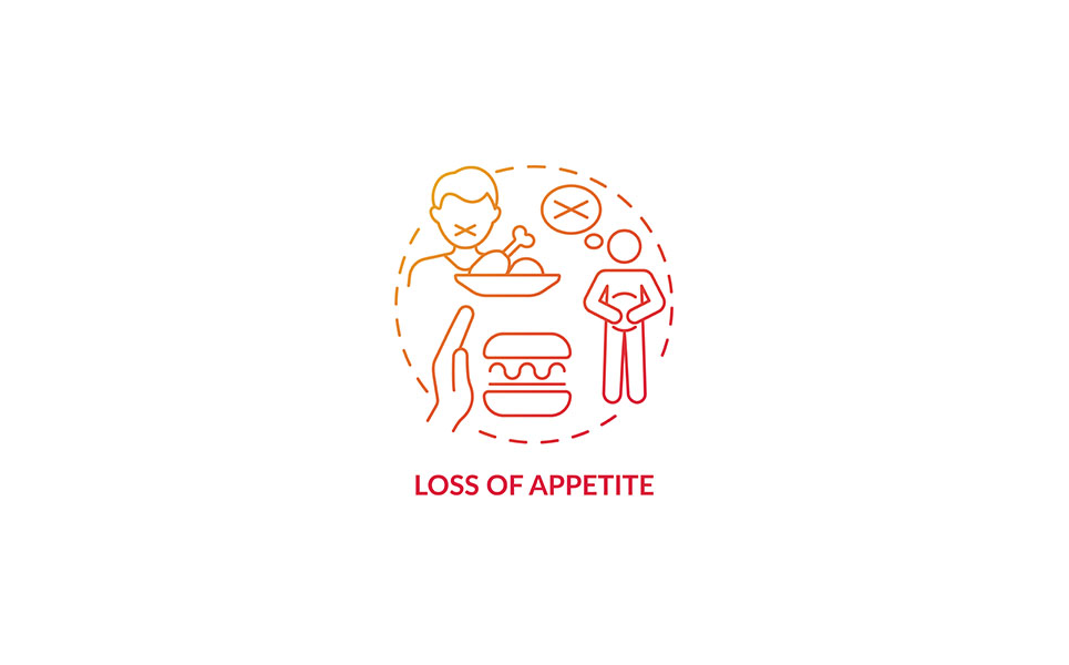 Appetite Loss Red Gradient Concept Icon