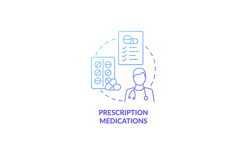 Prescription Medications Blue Gradient Concept Icon