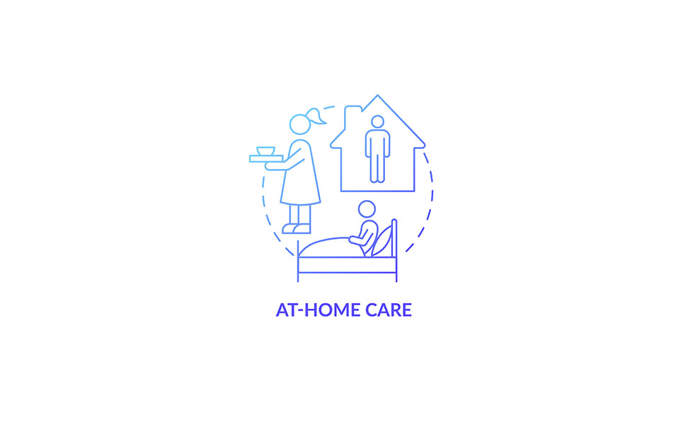 At Home Care Blue Gradient Concept Icon