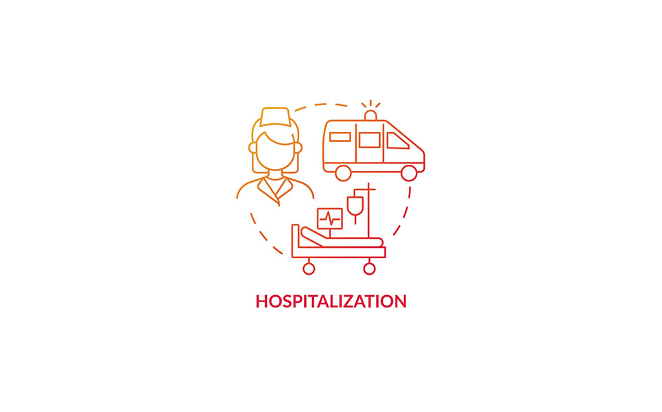 Hospitalization Red Gradient Concept Icon