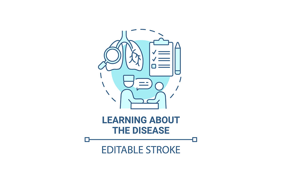 Learning About Disease Blue Concept Icon