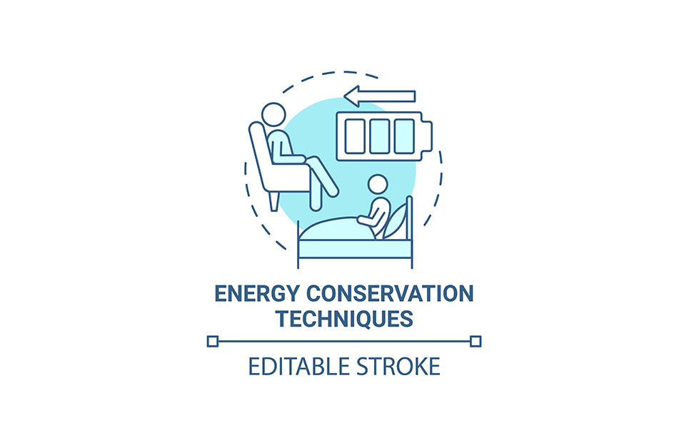 Energy Conservation Technique Blue Concept Icon