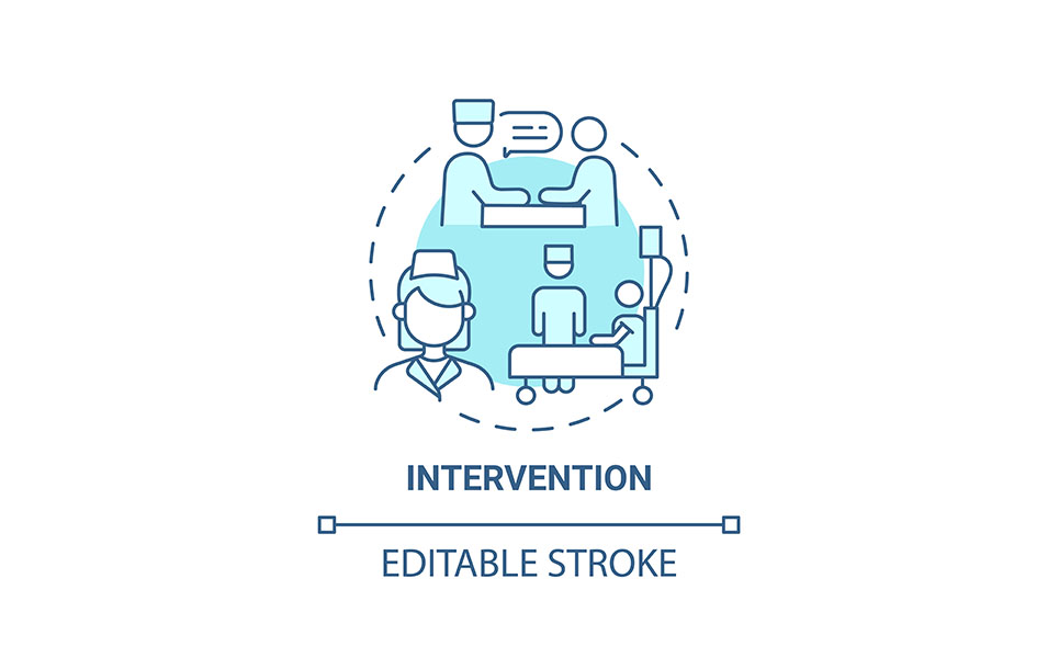 Intervention Blue Concept Icon
