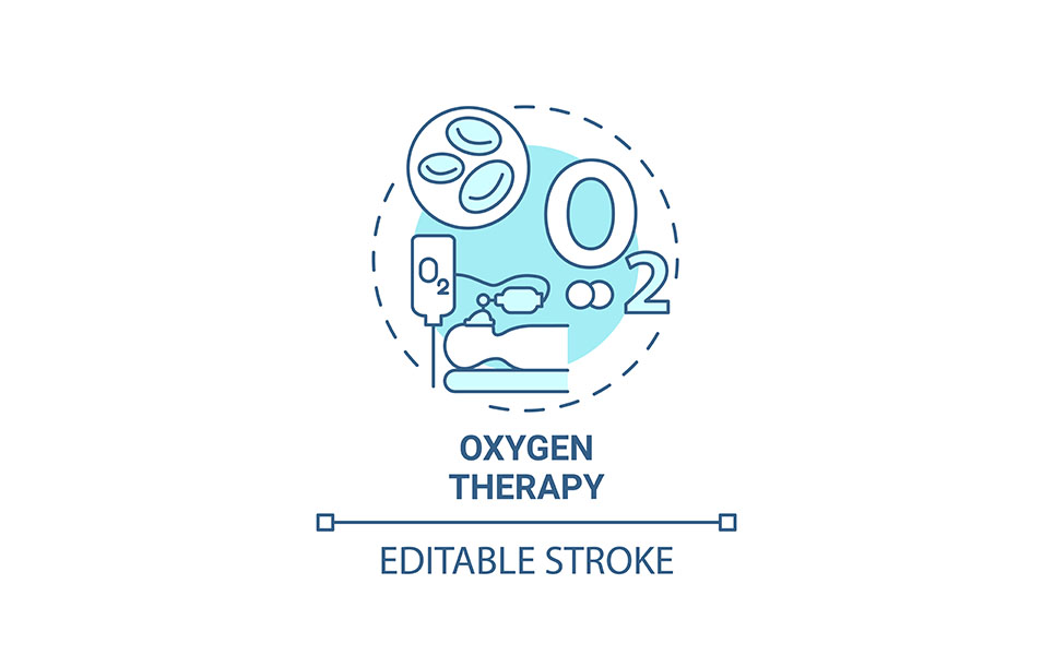 Oxygen Therapy Blue Concept Icon