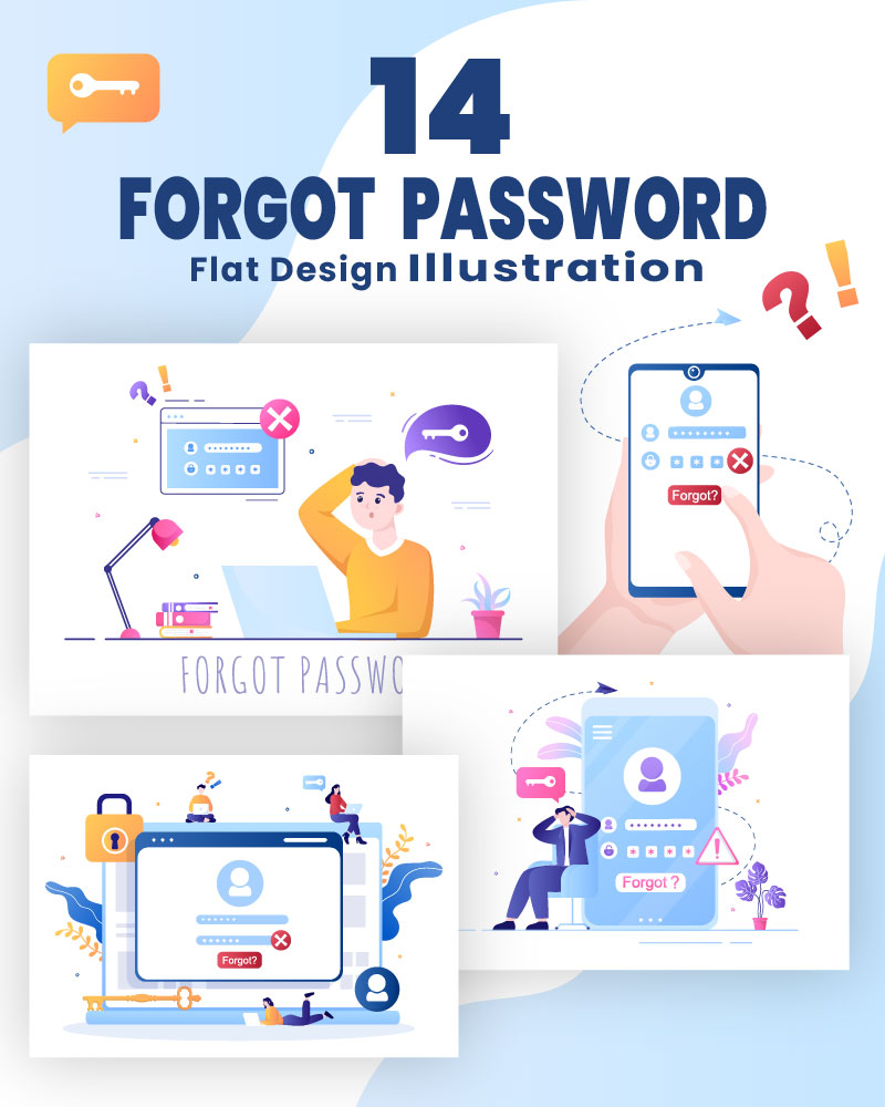 14 Forgot Password and Account Login Illustration