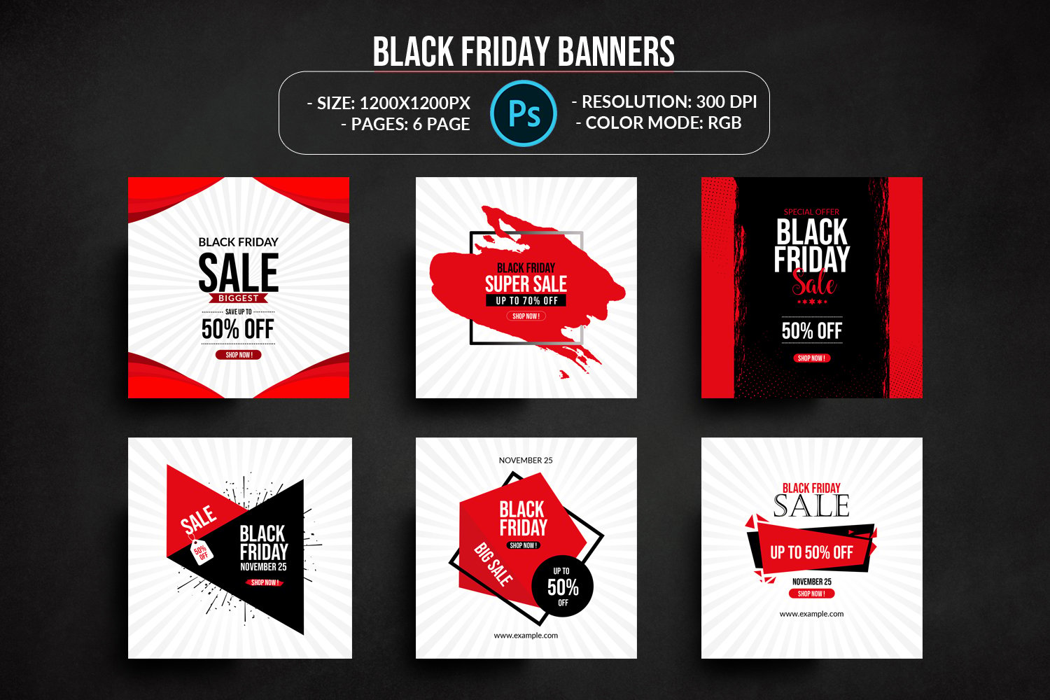 Black Friday Promotion Social Media Ad. Canva and Photoshop